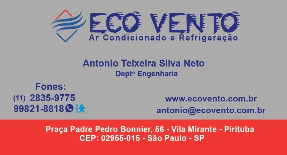 Contato Eco Vento - Empresa de Ar Condicionado e Refrigeração